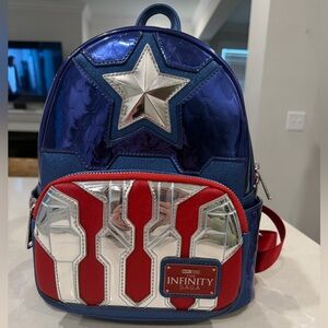 Marvel Infinity Saga Captain America Mini Backpack - Blue/Red/Silver